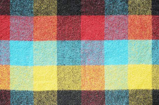 istock Closeup of colorful checkered plaid 586198534
