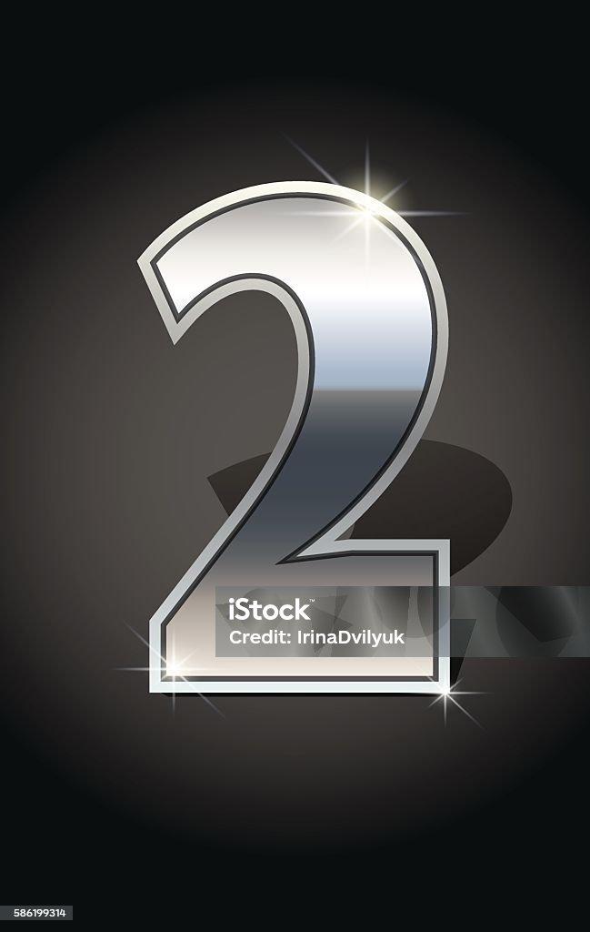 Two Silver Silver Numbers Set Stock Illustration - Download Image Now - Abstract ...