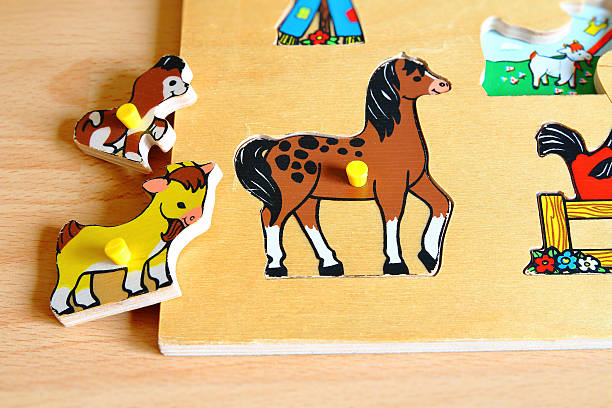 Jigsaw puzzle with horses view