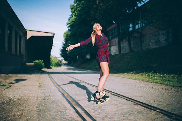 istock Happy blonde  outdoors 586199546