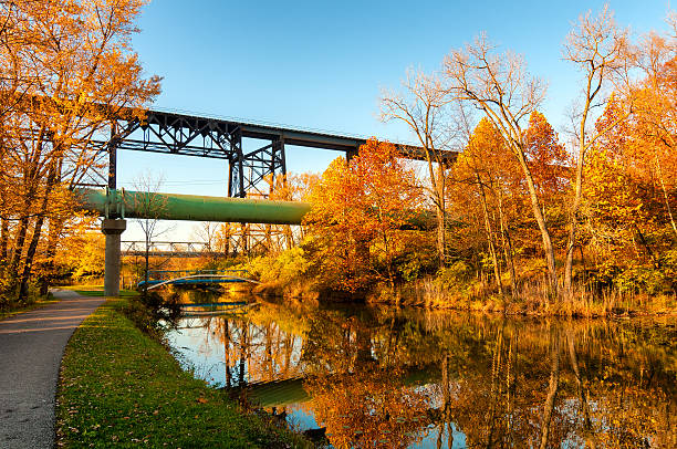 Autumn canal stock photo