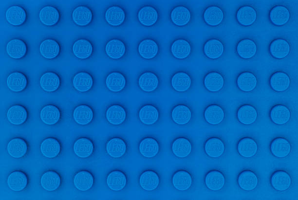 Lego blue baseplate stock photo