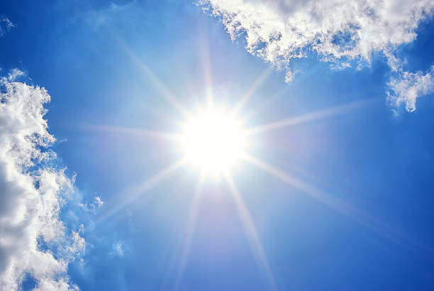 blue sky. - straling stockfoto's en -beelden