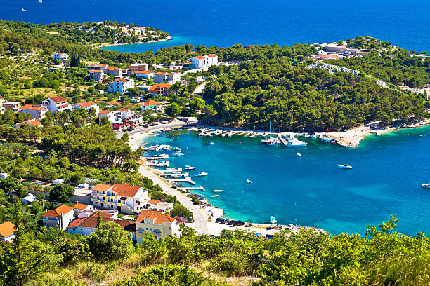 istock Aerial view of adriatic coast 586207770