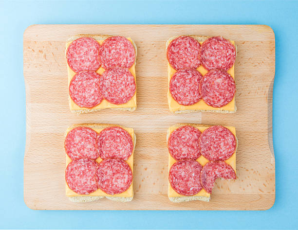 sandwich on the wooden tray