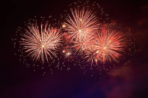 Colorful fireworks Red colorful fireworks on the black sky background ancient history photos stock pictures, royalty-free photos & images