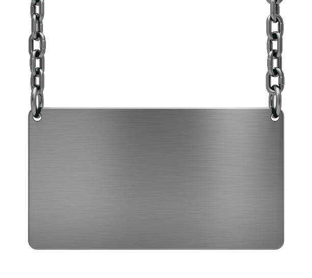 istock metal plate on the chain 586346376