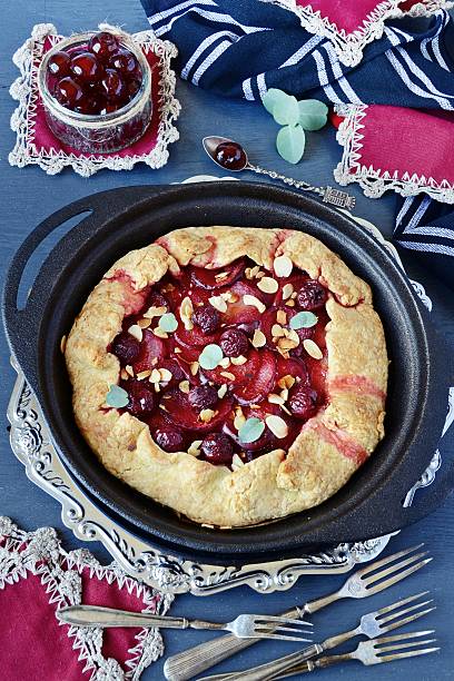 istock Homemade plum and cherry galette 586347596