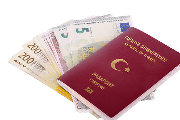 istock Passport and Euro Money Banknotes 586348140