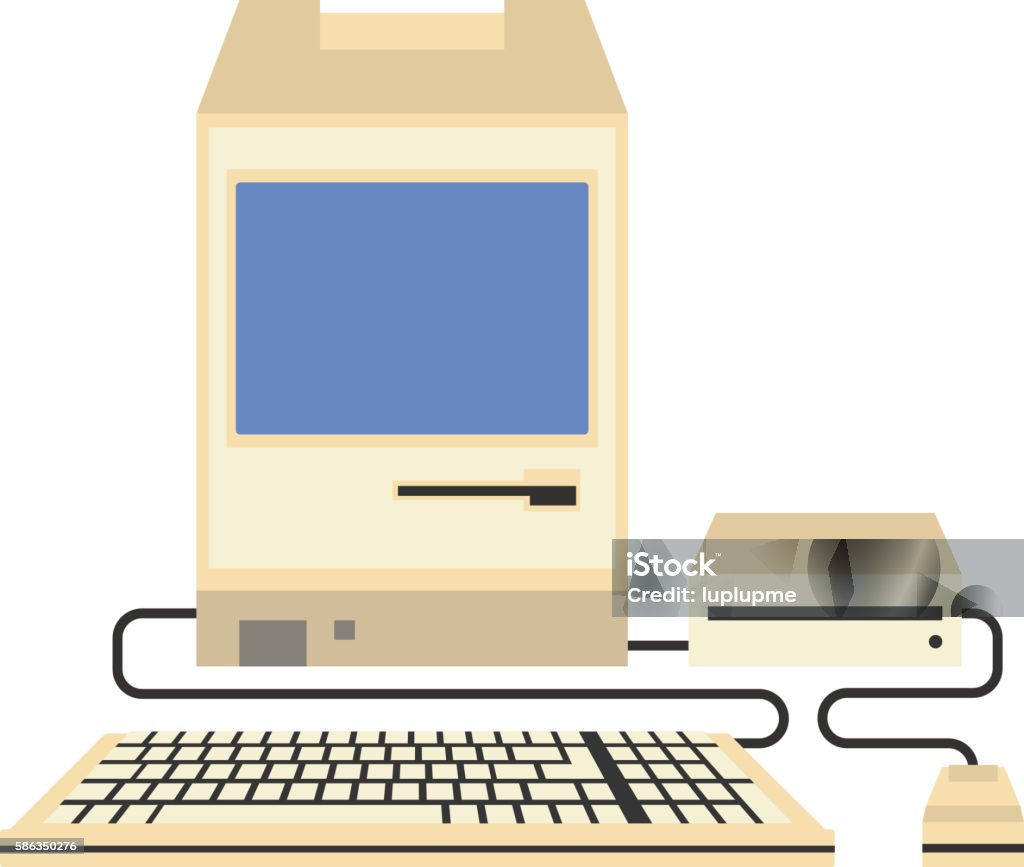 Old Computer Vector Illustration Stock Illustration - Download Image ...