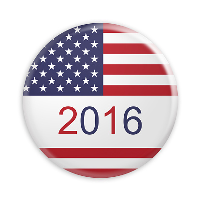 Badge US Presidential Election 2016, 3d illustration