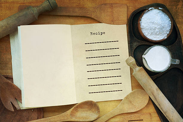istock Wooden kitchen tools on vintage wooden background 586354292