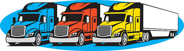 półciężarki - truck driver driver truck semi truck stock illustrations