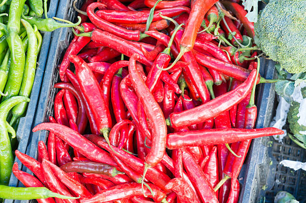 istock stall of chilli at the market 586358014