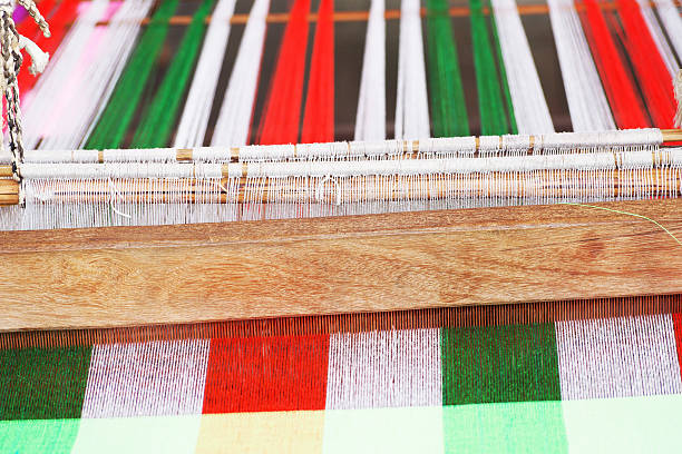 istock Loom weaving in thailand 586358388