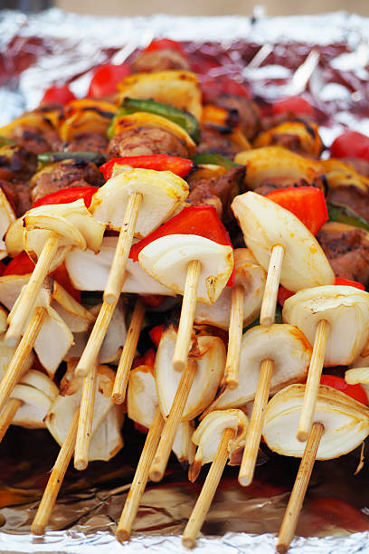 istock grilled barbecue made from pork abd vegetable for dining 586358990