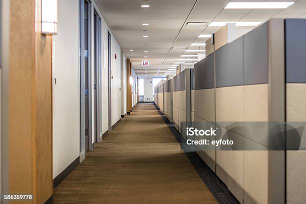 Office Aisle Stock Photo - Download Image Now - Office, Corridor, Office Cubicle