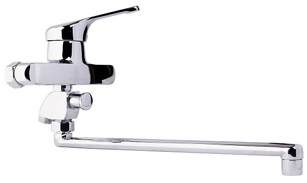 istock Bathroom faucet isolated 586360522