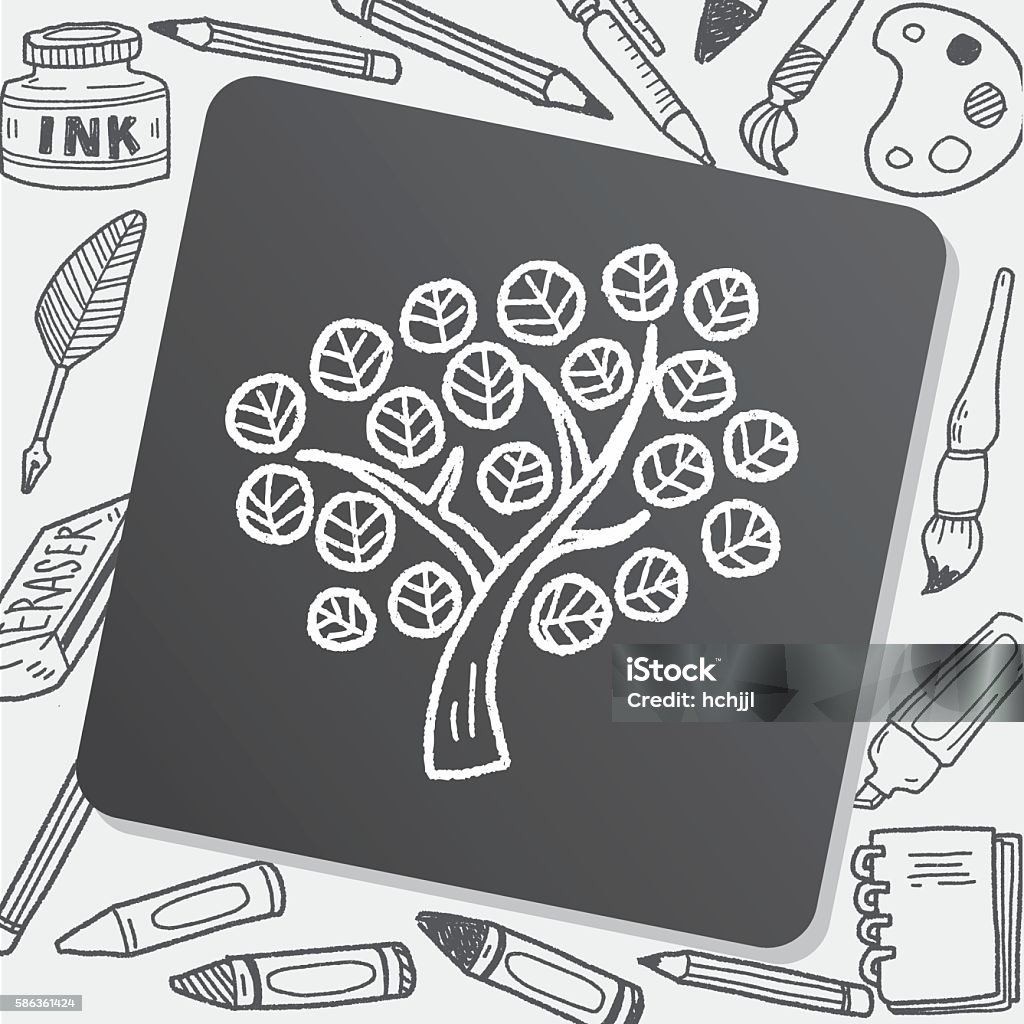 Doodle Tanaman Ilustrasi Stok - Unduh Gambar Sekarang - Alam, Daun