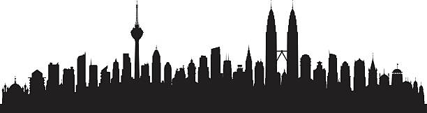 Kuala Lumpur skyline. Each building is complete and moveable.