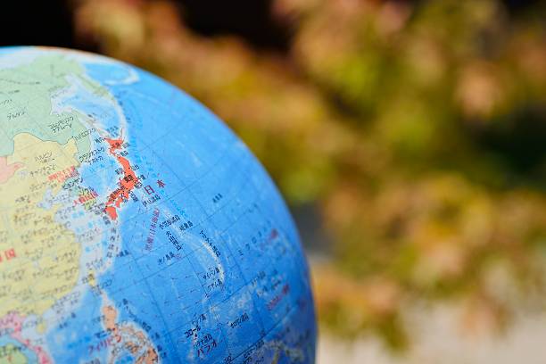 istock Close up of globe（Japan） 586363106