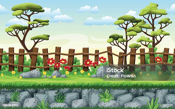 Seamless Nature Cartoon Background Vector Illustration With Separate Layers-vektorgrafik och fler bilder på Bildbakgrund - iStock Seamless Nature Cartoon Background Vector Illustration With Separate Layers-vektorgrafik och fler bilder på Bildbakgrund - iStock