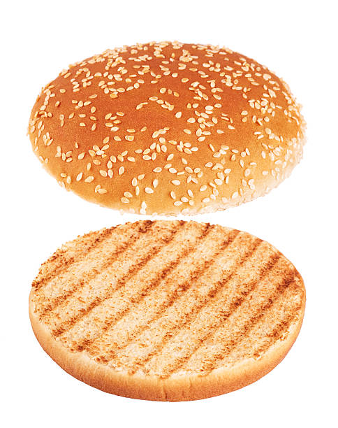 istock Grilled burger bun isolated on white background. 586364768