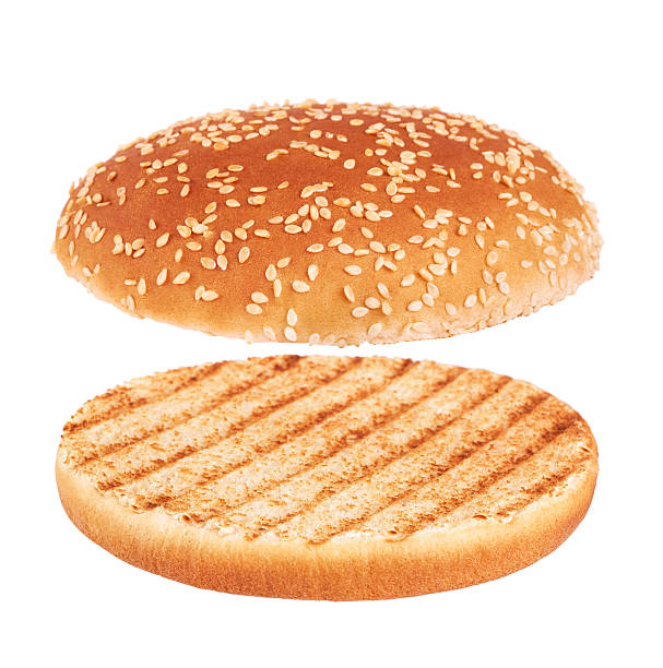 istock Grilled burger bun isolated on white background. 586364798