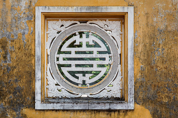 istock Ornamental window in Hue, Vietnam 586365252
