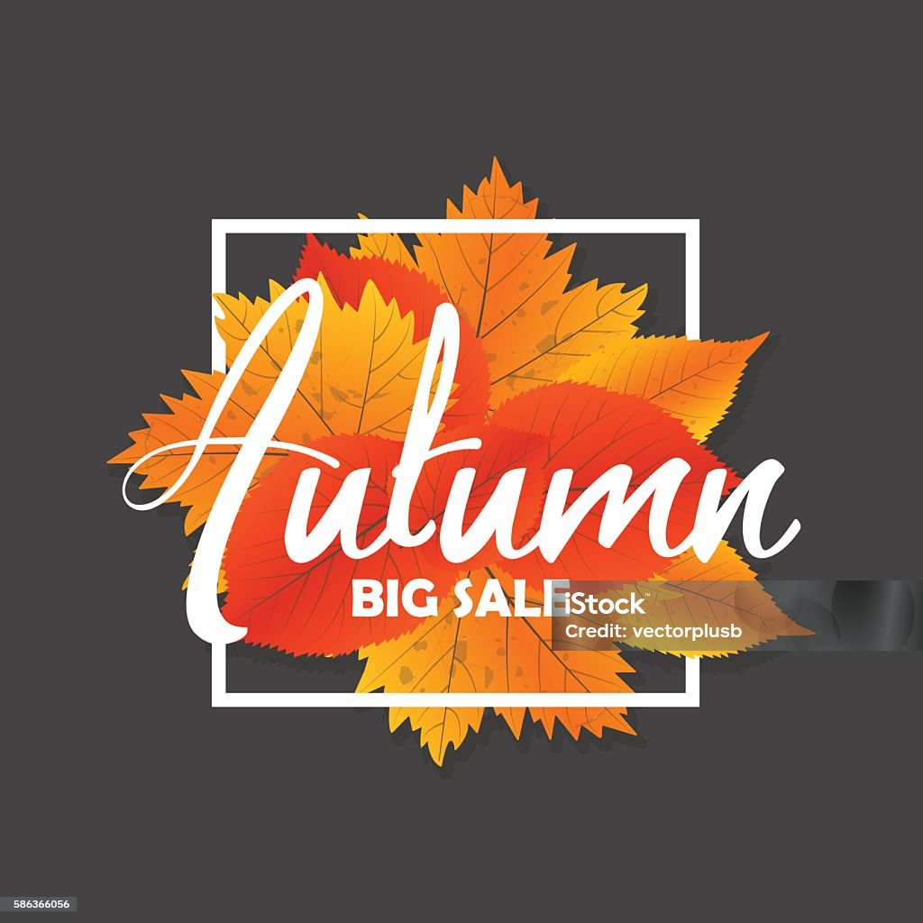 Autumn new season of sales and discounts, deals and offer. Autumn new season of sales and discounts, deals and offer. Painted lettering with his hands. Label and banner template with yellow red leaves.Autumn new season of sales and discounts, deals and offer. Painted lettering with his hands. Label and banner template with yellow red leaves. Autumn stock vector