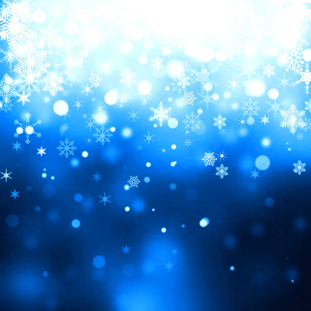 istock Christmas background with stars and snowflakes 586366078