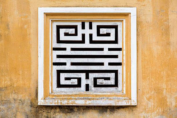 istock Ornamental window in Hue, Vietnam 586366444