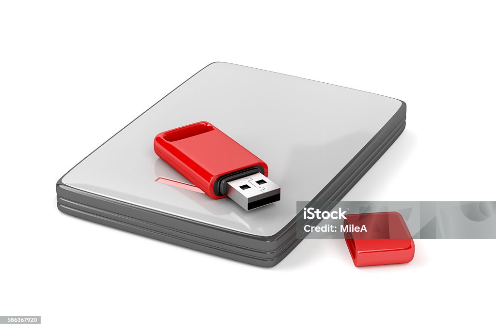Usb Stick And External Hard Drive Photo - Download Image Now - Backup, Computer, Computer -