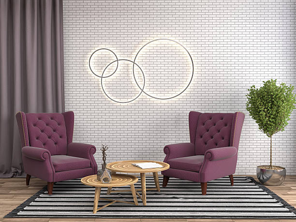 istock interior with chair. 3d illustration 586372680