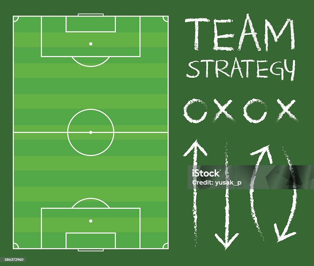 Soccer Field With Team Strategy Chart Vector Vector stock of soccer field with team playing strategy chart Agricultural Field stock vector