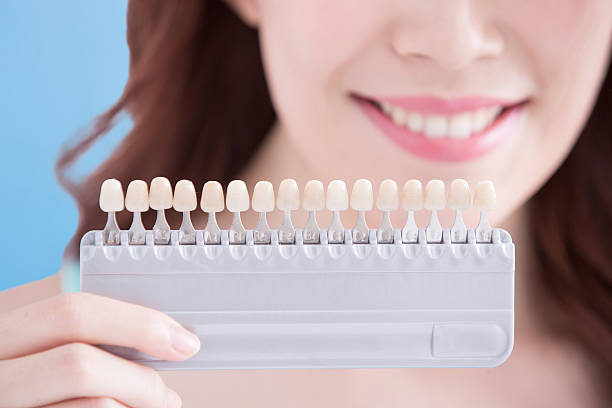 istock Woman teeth whitening concept 586373708