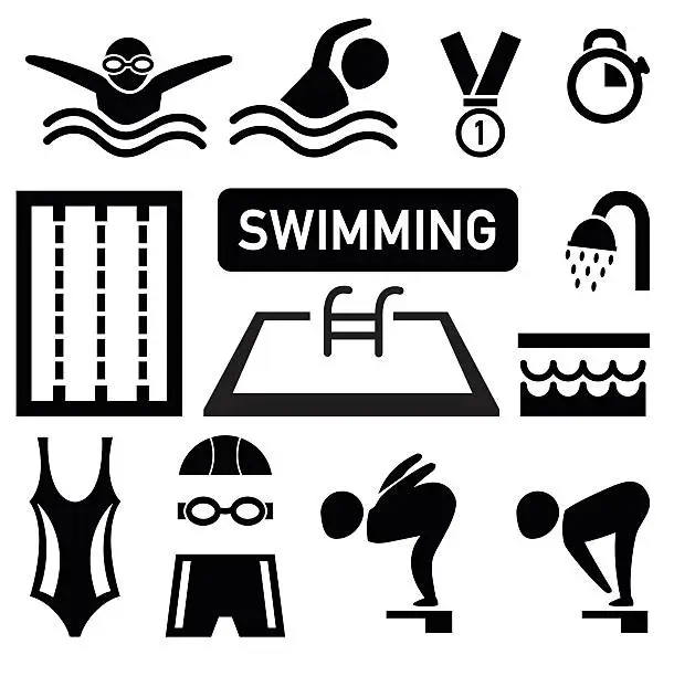 Vector illustration of isolated swimming icon illustration