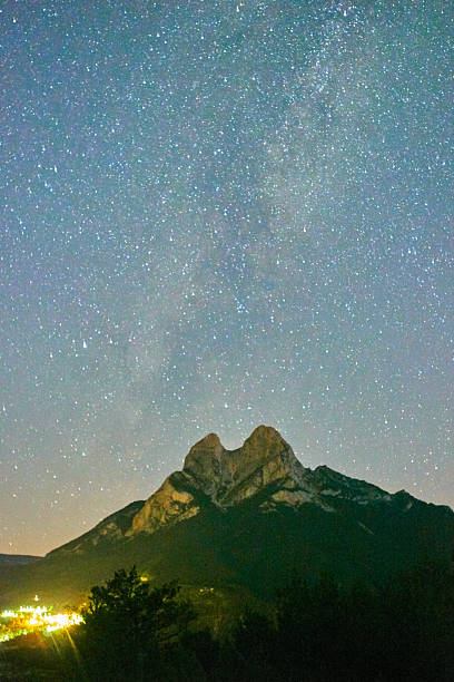 istock Pedraforca mountain and milky way 586376408