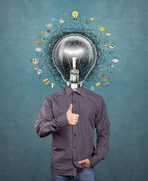 istock lamp head man have got an idea 586376870