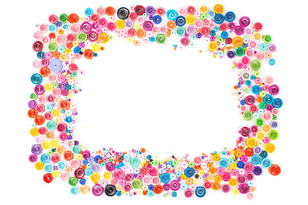 istock Paper quilling,colorful paper circles 586379026