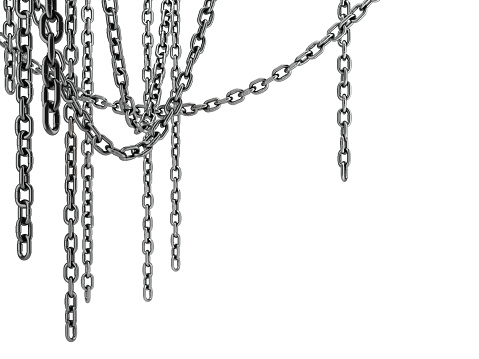 hanging chains, isolated on white background
