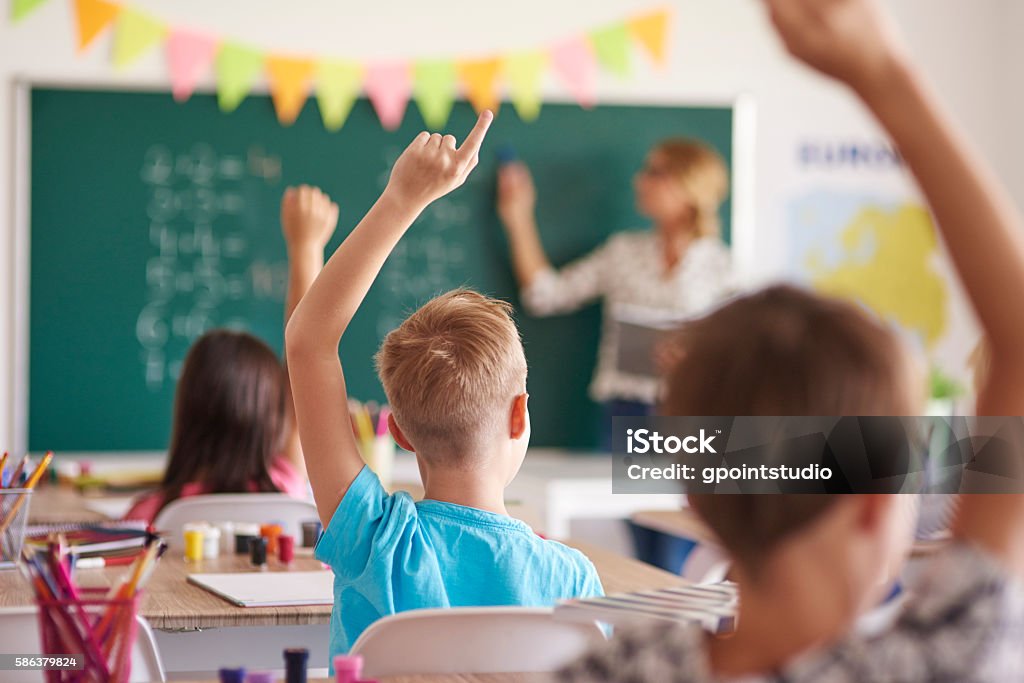 Everyone knows the right answear Education Stock Photo