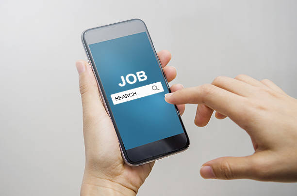 istock Job Search on mobile smartphone 586383152
