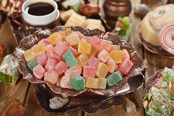 istock Turkish Delight and various oriental sweets 586383936