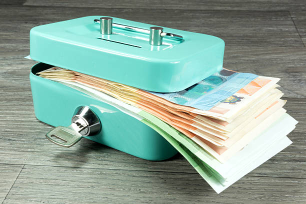 istock Euro notes in a cash box 586385684