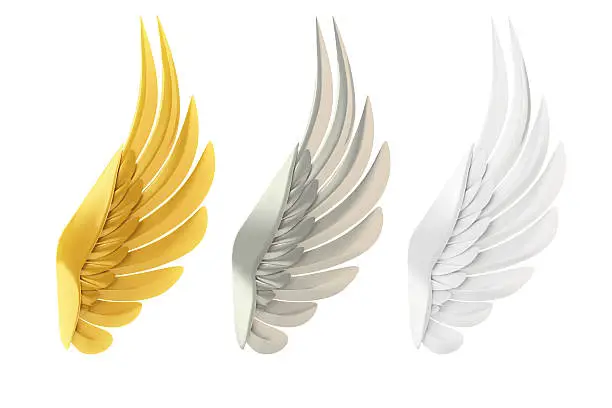 Photo of Golden, silver and white wings