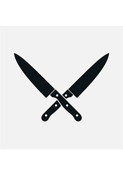 ilustrações de stock, clip art, desenhos animados e ícones de kitchen knives cutter icon sharp blade cook. cooking equipment - knife table knife kitchen knife penknife