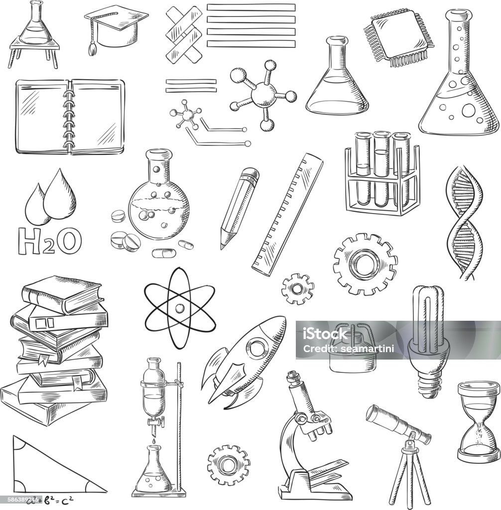 Science And Education Sketch Symbols Stock Illustration - Download ...