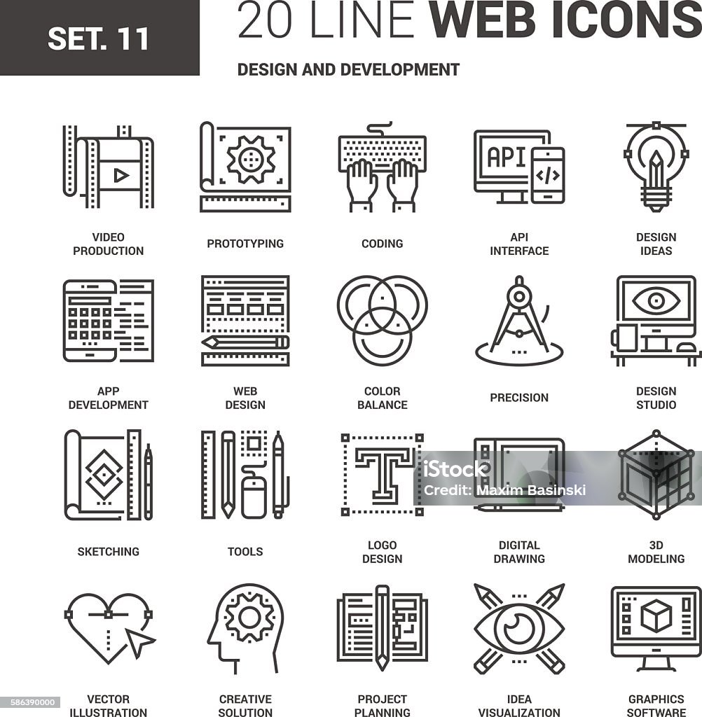 Simple Symbol For Design Development Deisgn And Development Stock Illustration - Download Image Now - Icon ...