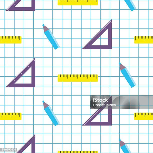 Board Object Paper Pattern School Objects Vector Seamless Pattern Stock Illustration - Download ...